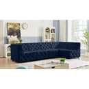 Meridian Tuft Navy Velvet Modular Sectional IMAGE 3