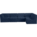 Meridian Tuft Navy Velvet Modular Sectional IMAGE 7