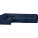 Meridian Tuft Navy Velvet Modular Sectional IMAGE 8