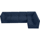 Meridian Tuft Navy Velvet Modular Sectional IMAGE 9
