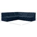Meridian Tuft Navy Velvet Modular Sectional IMAGE 15