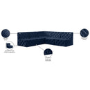 Meridian Tuft Navy Velvet Modular Sectional IMAGE 16