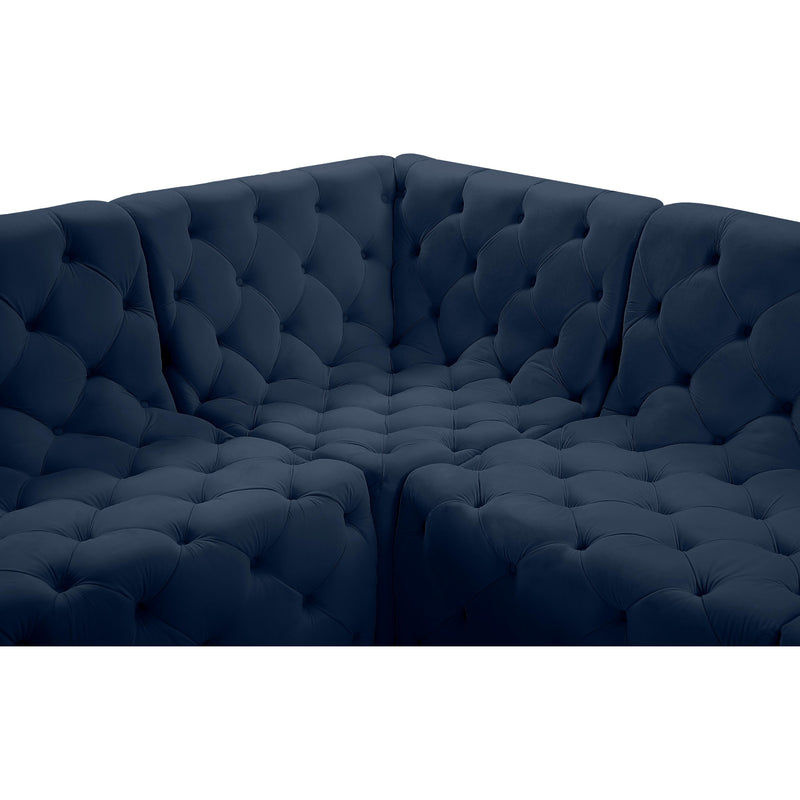 Meridian Tuft Navy Velvet Modular Sectional IMAGE 11