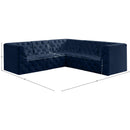 Meridian Tuft Navy Velvet Modular Sectional IMAGE 12