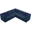 Meridian Tuft Navy Velvet Modular Sectional IMAGE 4