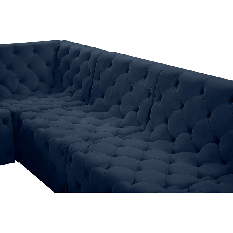 Meridian Tuft Navy Velvet Modular Sectional IMAGE 7