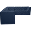 Meridian Tuft Navy Velvet Modular Sectional IMAGE 11
