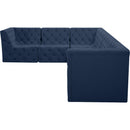 Meridian Tuft Navy Velvet Modular Sectional IMAGE 12