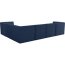 Meridian Tuft Navy Velvet Modular Sectional IMAGE 5