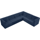 Meridian Tuft Navy Velvet Modular Sectional IMAGE 7