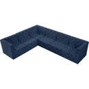 Meridian Tuft Navy Velvet Modular Sectional IMAGE 8