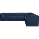 Meridian Tuft Navy Velvet Modular Sectional IMAGE 9