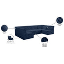 Meridian Tuft Navy Velvet Modular Sectional IMAGE 16