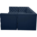 Meridian Tuft Navy Velvet Modular Sectional IMAGE 6