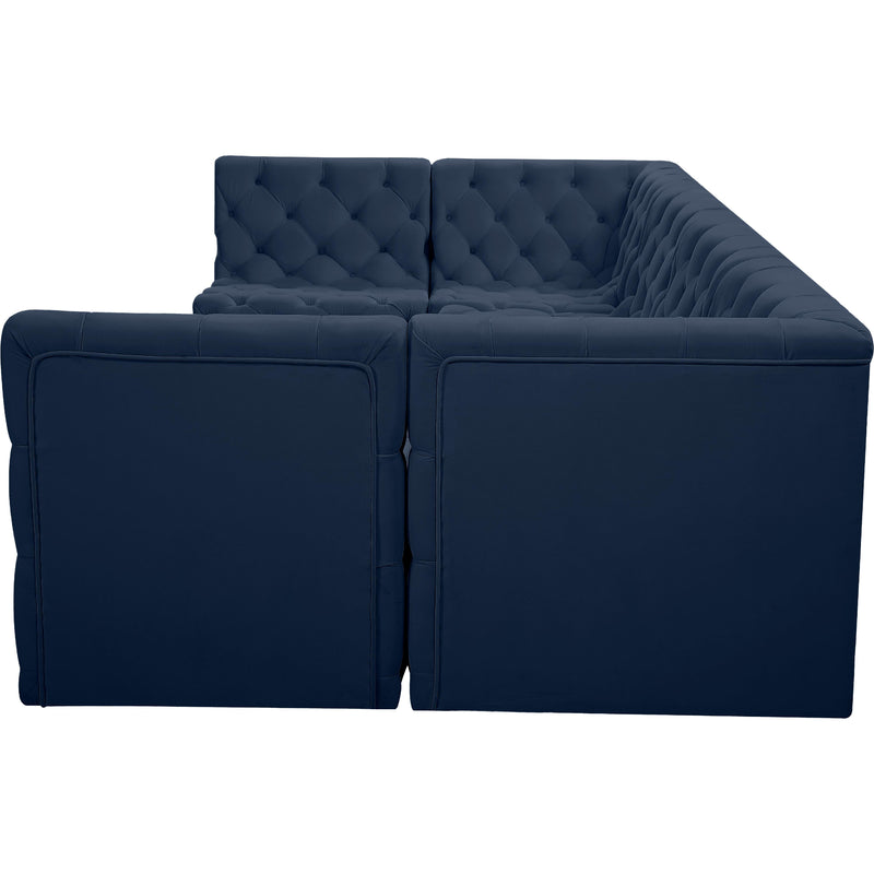 Meridian Tuft Navy Velvet Modular Sectional IMAGE 6