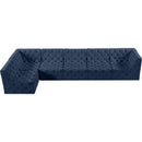 Meridian Tuft Navy Velvet Modular Sectional IMAGE 10