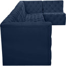 Meridian Tuft Navy Velvet Modular Sectional IMAGE 11