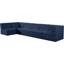 Meridian Tuft Navy Velvet Modular Sectional IMAGE 2