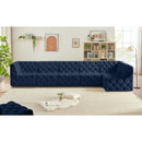 Meridian Tuft Navy Velvet Modular Sectional IMAGE 3