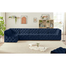 Meridian Tuft Navy Velvet Modular Sectional IMAGE 4