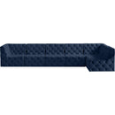Meridian Tuft Navy Velvet Modular Sectional IMAGE 7