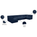 Meridian Tuft Navy Velvet Modular Sectional IMAGE 16