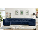 Meridian Tuft Navy Velvet Modular Sectional IMAGE 2