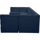 Meridian Tuft Navy Velvet Modular Sectional IMAGE 6