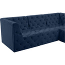Meridian Tuft Navy Velvet Modular Sectional IMAGE 9