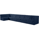 Meridian Tuft Navy Velvet Modular Sectional IMAGE 2