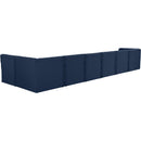 Meridian Tuft Navy Velvet Modular Sectional IMAGE 5