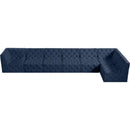 Meridian Tuft Navy Velvet Modular Sectional IMAGE 9