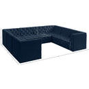 Meridian Tuft Navy Velvet Modular Sectional IMAGE 14