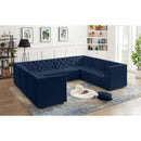 Meridian Tuft Navy Velvet Modular Sectional IMAGE 2
