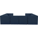 Meridian Tuft Navy Velvet Modular Sectional IMAGE 3
