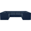 Meridian Tuft Navy Velvet Modular Sectional IMAGE 5