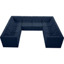 Meridian Tuft Navy Velvet Modular Sectional IMAGE 6