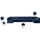 Meridian Tuft Navy Velvet Modular Sectional IMAGE 15