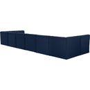 Meridian Tuft Navy Velvet Modular Sectional IMAGE 3