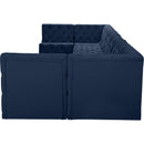 Meridian Tuft Navy Velvet Modular Sectional IMAGE 5