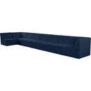Meridian Tuft Navy Velvet Modular Sectional IMAGE 2