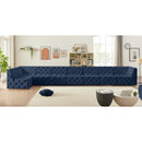 Meridian Tuft Navy Velvet Modular Sectional IMAGE 4
