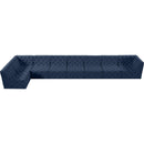 Meridian Tuft Navy Velvet Modular Sectional IMAGE 7