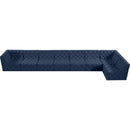 Meridian Tuft Navy Velvet Modular Sectional IMAGE 8