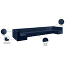 Meridian Tuft Navy Velvet Modular Sectional IMAGE 16