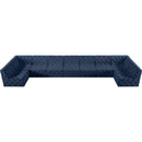 Meridian Tuft Navy Velvet Modular Sectional IMAGE 4