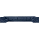 Meridian Tuft Navy Velvet Modular Sectional IMAGE 5
