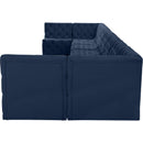 Meridian Tuft Navy Velvet Modular Sectional IMAGE 6
