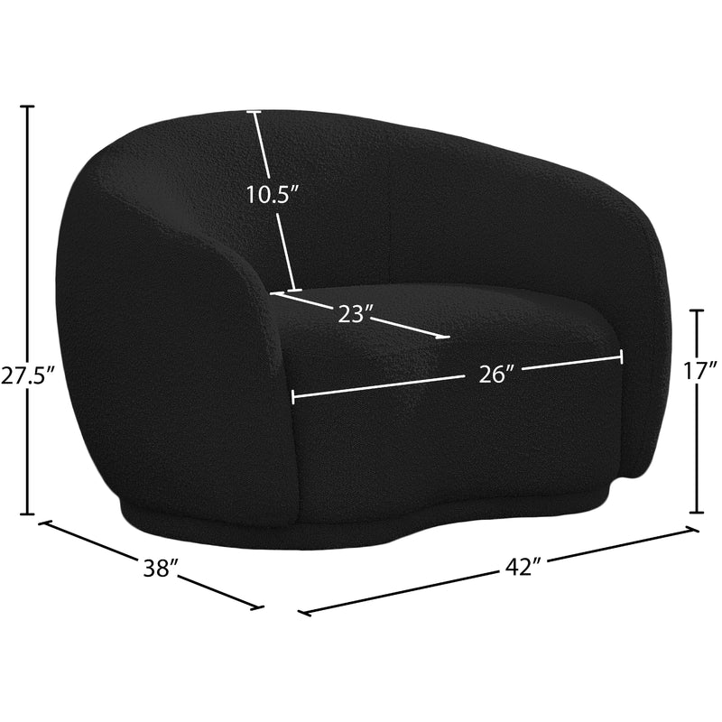 Meridian Hyde Black Boucle Fabric Chair IMAGE 13