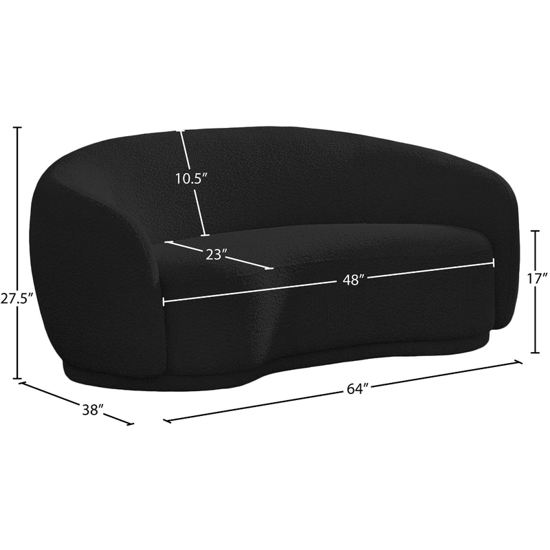 Meridian Hyde Black Boucle Fabric Loveseat IMAGE 14